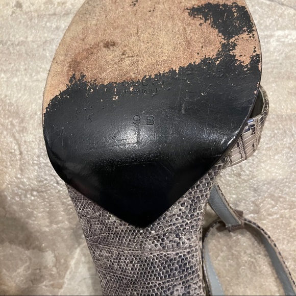 GUCCI Croc-Embossed Leather Chucky Heels 9B AUTH - Picture 9 of 9